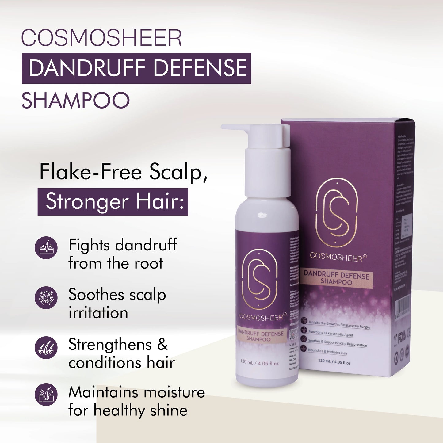 Cosmosheer Dandruff Defense Shampoo | 120 ml