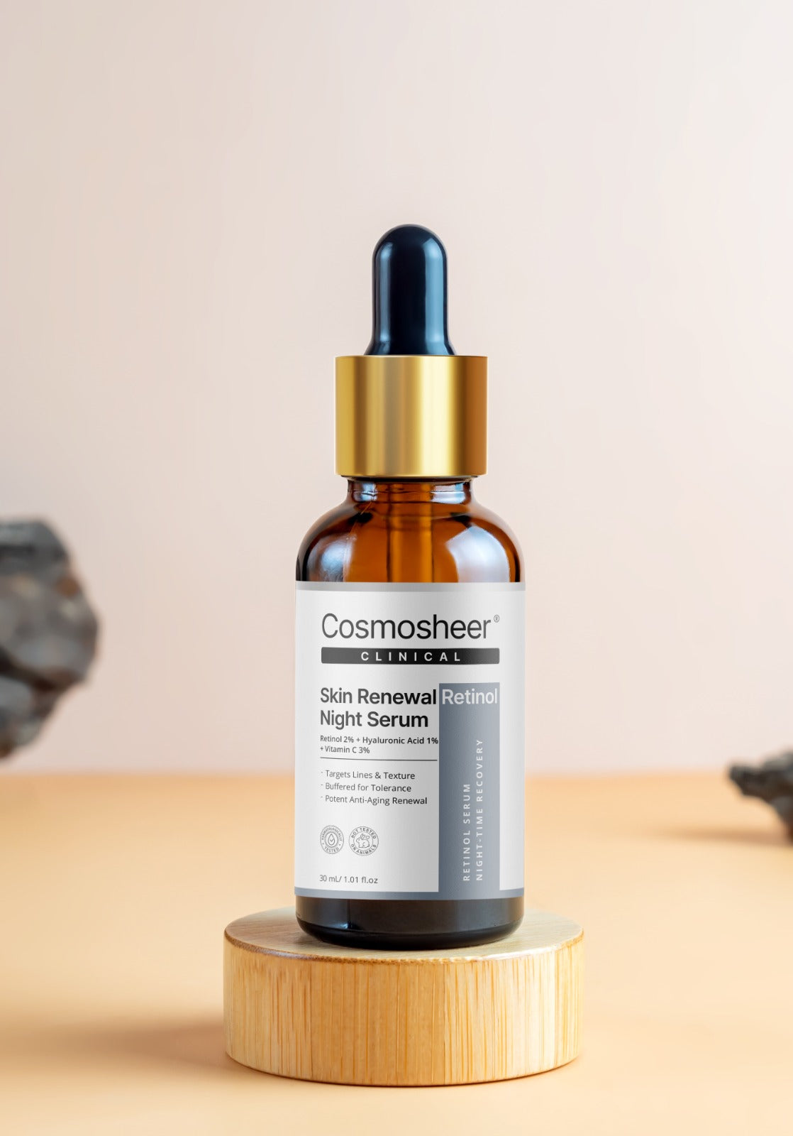 Cosmosheer Skin Renewal Retinol Night Serum 30ml - Retinol 2% Vitamin C for Anti-Aging