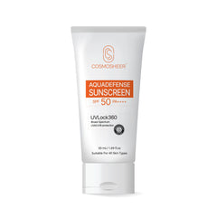 Aquadefense Sunscreen SPF 50 PA++++ | Broad Spectrum UVA & UVB | Water-Resistant | Lightweight Hydrating Lotion | 50 ml | Pack of 2