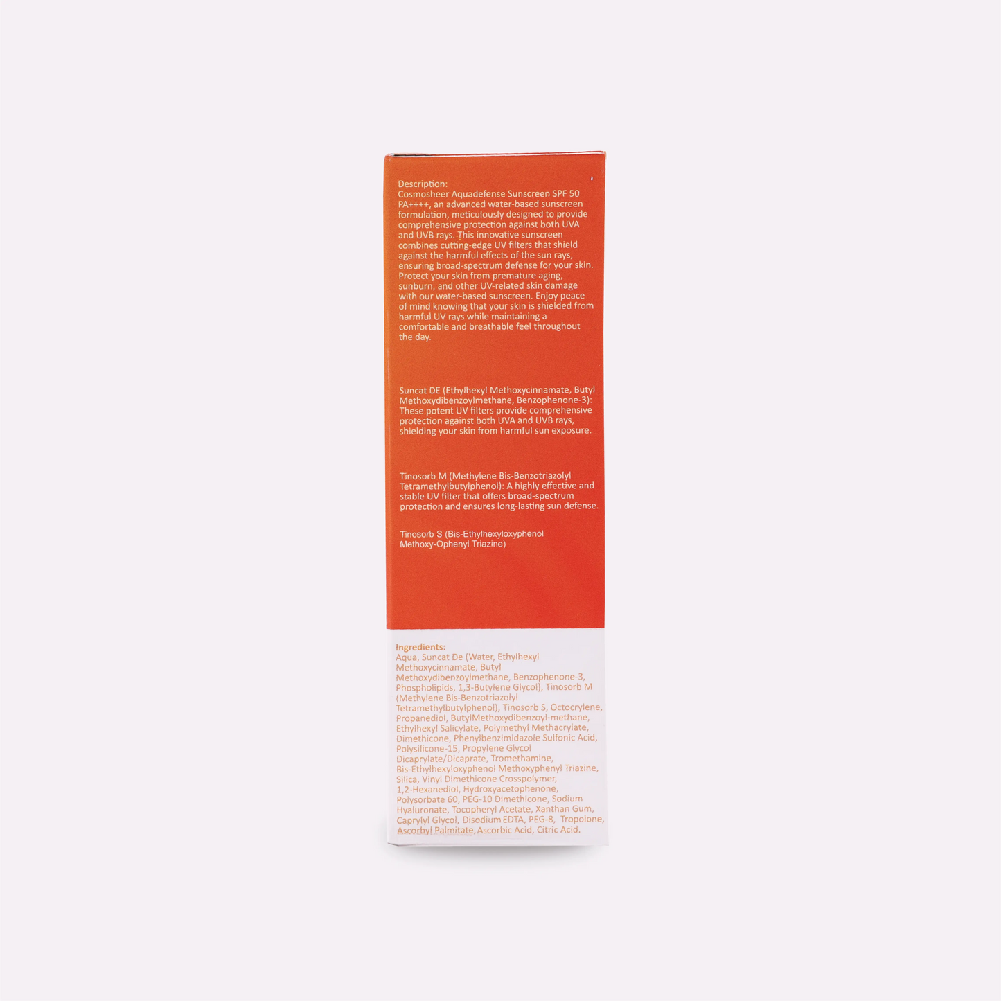 Aquadefense Sunscreen SPF 50 PA ++++ (Protection from UVA & UVB rays ) | 50 ml