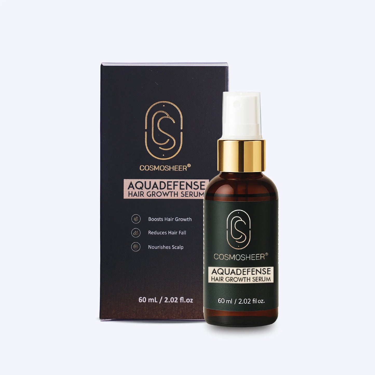 Aquadefense Hair Growth Serum (Clinically Proven Formula for Thicker, Fuller Hair) | 60 ml