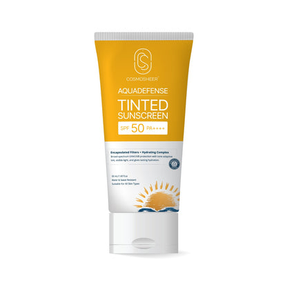 Aquadefense Tinted Sunscreen SPF 50 PA ++++ (Protection from UVA & UVB rays ) | 50 ml