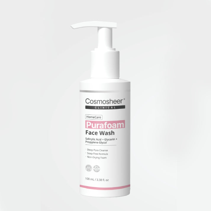 Cosmosheer Purafoam Face Wash 100ml - Salicylic Acid Cleanser for Acne-Prone Skin